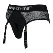 Черные трусики для насадок Diva Lingerie Harness - size M - Strap-on-me - купить с доставкой в Ногинске