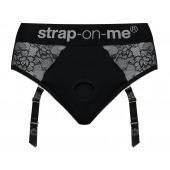 Черные трусики для насадок Diva Lingerie Harness - size L - Strap-on-me - купить с доставкой в Ногинске