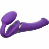 Фиолетовый безремневой вибрострапон Vibrating Bendable Strap-On - size L - Strap-on-me - купить с доставкой в Ногинске