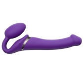 Фиолетовый безремневой вибрострапон Vibrating Bendable Strap-On - size L - Strap-on-me - купить с доставкой в Ногинске