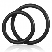 Набор из двух черных силиконовых колец разного диаметра SILICONE COCK RING SET - BlueLine - в Ногинске купить с доставкой