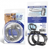 Двойное кольцо выносливости на пенис DUAL STAMINA RING - BlueLine - в Ногинске купить с доставкой