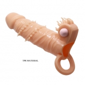 Телесная удлиняющая вибронасадка Penis Sleeve Connor - 17 см. - Baile - в Ногинске купить с доставкой