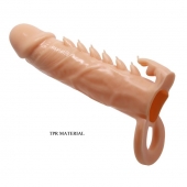Телесная удлиняющая насадка Penis Sleeve Emmitt - 17 см. - Baile - в Ногинске купить с доставкой