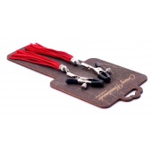 Металлические зажимы на соски с красными замшевыми кисточками - Crazy Handmade - купить с доставкой в Ногинске