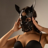 Черная маска  Собака  с ушками - Crazy Handmade - купить с доставкой в Ногинске