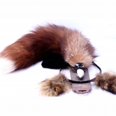 Игровой комплект: серебристая анальная пробка с пушистым хвостом и ободок-ушки - Crazy Handmade - купить с доставкой в Ногинске