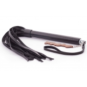 Черная кожаная плеть  Индиго  - 50 см. - Crazy Handmade - купить с доставкой в Ногинске