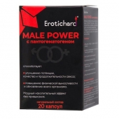 Капсулы для мужчин Erotichard male power с пантогематогеном - 20 капсул (0,370 гр.) - Erotic Hard - купить с доставкой в Ногинске