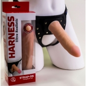 Страпон Харнесс из трусиков и насадки-фаллоса - 17,5 см. - LOVETOY (А-Полимер) - купить с доставкой в Ногинске