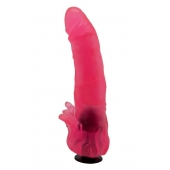 Розовая насадка для страпона с клиторальными лепестками - 18,5 см. - LOVETOY (А-Полимер) - купить с доставкой в Ногинске