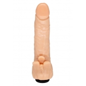 Телесная гелевая насадка-фаллос с клиторальными лепестками - 18,5 см. - LOVETOY (А-Полимер) - купить с доставкой в Ногинске