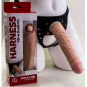Насадка-фаллос в комплекте с трусиками Harness - 21,6 см. - LOVETOY (А-Полимер) - купить с доставкой в Ногинске