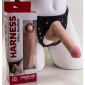 Страпон Harness из двух предметов: трусики с плугом и насадка-фаллос - 17 см. - LOVETOY (А-Полимер) - купить с доставкой в Ногинске