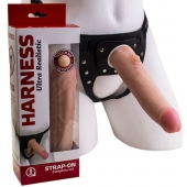 Реалистичный страпон Harness из трусиков и насадки-фаллоса - 18,5 см. - LOVETOY (А-Полимер) - купить с доставкой в Ногинске