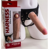 Реалистичный страпон Harness из трусиков и насадки-фаллоса - 18,5 см. - LOVETOY (А-Полимер) - купить с доставкой в Ногинске