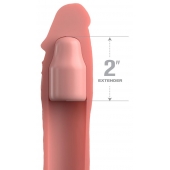 Телесная насадка-удлинитель 2 Inch Silicone X-tension with Strap - 20,3 см. - Pipedream - в Ногинске купить с доставкой