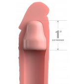 Телесная насадка-удлинитель 1 Inch Silicone X-tension - 17,8 см. - Pipedream - в Ногинске купить с доставкой