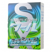 Презервативы Sagami Xtreme Mint с ароматом мяты - 3 шт. - Sagami - купить с доставкой в Ногинске