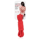 Красная хлопковая веревка для связывания - 3 м. - Lux Fetish - купить с доставкой в Ногинске
