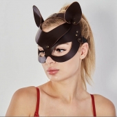 Коричневая кожаная маска  Кошечка - Sitabella - купить с доставкой в Ногинске