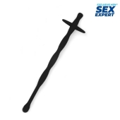 Черный силиконовый уретральный стимулятор - 15 см. - Sex Expert - купить с доставкой в Ногинске