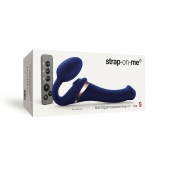 Синий безремневой страпон Multi Orgasm Size S с клиторальной стимуляцией - Strap-on-me - купить с доставкой в Ногинске