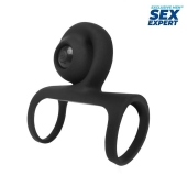 Черная вибронасадка на пенис Sex Expert - Sex Expert - в Ногинске купить с доставкой