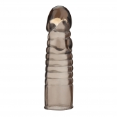 Дымчатая насадка-удлинитель Ribbed Realistic Penis Enhancing Sleeve Extension - 15,2 см. - BlueLine - в Ногинске купить с доставкой