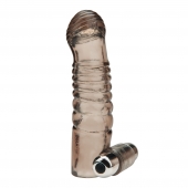 Дымчатая насадка на пенис с вибрацией  Vibrating Penis Enhancing Sleeve Extension - 13,3 см. - BlueLine - в Ногинске купить с доставкой