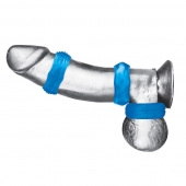Комплект из трех голубых колец для эрекции 3-Pack Nuts   Bolts Stretch Cock Ring Set - BlueLine - в Ногинске купить с доставкой