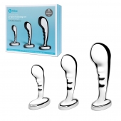 Набор из 3 стальных стимуляторов простаты Stainless Steel P-spot Training Set - b-Vibe - в Ногинске купить с доставкой