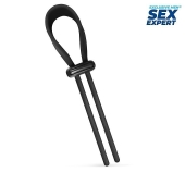 Черный ремень-лассо для усиления эрекции - Sex Expert - в Ногинске купить с доставкой