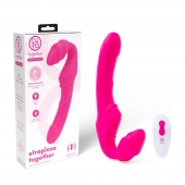 Розовый безремневой страпон на радиоуправлении Strapless Together - 22 см. - Together Toy - купить с доставкой в Ногинске