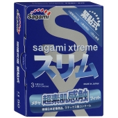 Розовые презервативы Sagami Xtreme FEEL FIT 3D - 3 шт. - Sagami - купить с доставкой в Ногинске