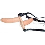 Телесный женский страпон с вагинальной пробкой Strap-On Duo - 15 см. - Orion - купить с доставкой в Ногинске