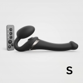 Черный безремневой страпон Multi Orgasm Size S с клиторальной стимуляцией - Strap-on-me - купить с доставкой в Ногинске