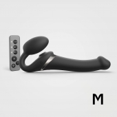 Черный безремневой страпон Multi Orgasm Size M с клиторальной стимуляцией - Strap-on-me - купить с доставкой в Ногинске