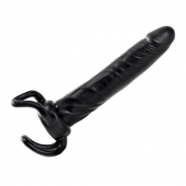 Чёрная насадка-фаллос для двойного проникновения INFLATABLE DILDO SLIM DONG  - 13,5 см. - Toyz4lovers - в Ногинске купить с доставкой