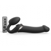 Черный безремневой страпон Multi Orgasm Size L с клиторальной стимуляцией - Strap-on-me - купить с доставкой в Ногинске