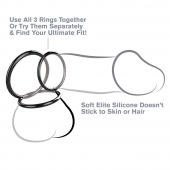 Набор из трех черных эрекционных колец Silicone 3-Ring Stamina Set - Pipedream - в Ногинске купить с доставкой