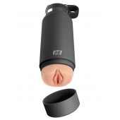 Серый мастурбатор в виде бутылки F*ck Flask - Pipedream - в Ногинске купить с доставкой
