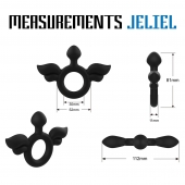 Черное эрекционное кольцо с крыльями Rooster Jeliel Angel - Velv or - в Ногинске купить с доставкой