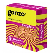 Презервативы с анестетиком для продления удовольствия Ganzo Long Love - 3 шт. - Ganzo - купить с доставкой в Ногинске