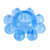 Голубая гелевая насадка-цветок - Toyfa Basic - в Ногинске купить с доставкой