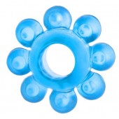 Голубая гелевая насадка-цветок - Toyfa Basic - в Ногинске купить с доставкой