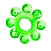 Зеленое эрекционное кольцо-цветок - Toyfa Basic - в Ногинске купить с доставкой