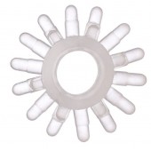 Прозрачное гелевое эрекционное кольцо с шипиками - Toyfa Basic - в Ногинске купить с доставкой