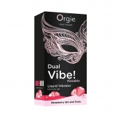 Съедобный жидкий вибратор Dual Vibe! со вкусом клубничного джина с тоником - 15 мл. - ORGIE - купить с доставкой в Ногинске