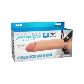 Полый страпон на ремнях 8’’ Hollow Silicone Strap-on - Pipedream - купить с доставкой в Ногинске